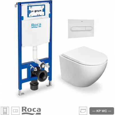 Bastidor Roca Duplo Pack Cisterna Empotrada Y Pulsador Pl1 Bl Br Con Inodoro Suspendido Round Smart 52cm Tor 3 Con Asiento Fino Bastidor Roca Duplo Pack Cisterna Empotrada Y Pulsador Pl1 Bl Br Con Inodoro Suspendido Round Smart 52cm Tor 3 Con Asiento Fino