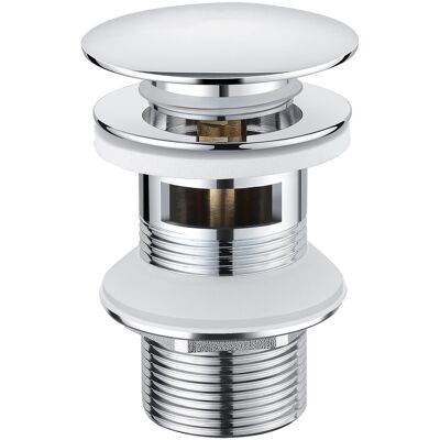 Auralum - Desagüe Redondo Cromado Con Desagüe Automático, Superficie Grande, Con Rebosadero Automático, Accesorio De Apertura A Presión Para Lavabo, Lavabo O Bañera Auralum - Desagüe Redondo Cromado Con Desagüe Automático, Superficie Grande, Con Rebosadero Automático, Accesorio De Apertura A Presión Para Lavabo, Lavabo O Bañera