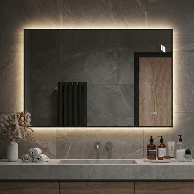 JHY DESIGN Espejo De Baño Led De 50x70 Cm Con Marco De Aluminio, Retroiluminado, Antivaho, 3 Colores De Iluminación, Intensidad Regulable Continuamente, Función De Memoria, Espejo Plateado Sin Cobre De 5 Mm. JHY DESIGN Espejo De Baño Led De 50x70 Cm Con Marco De Aluminio, Retroiluminado, Antivaho, 3 Colores De Iluminación, Intensidad Regulable Continuamente, Función De Memoria, Espejo Plateado Sin Cobre De 5 Mm.