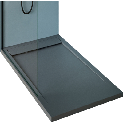 Plato De Ducha De Fundición Mineral, Plato De Ducha Antideslizante Baño, Desagüe En Pendiente, Bordes Elevados 90x120cm, Antracita Mate - Bernstein Plato De Ducha De Fundición Mineral, Plato De Ducha Antideslizante Baño, Desagüe En Pendiente, Bordes Elevados 90x120cm, Antracita Mate - Bernstein