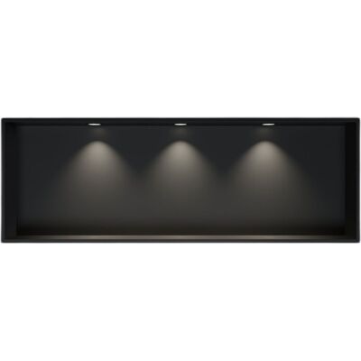 Cabina De Ducha De Acero Inoxidable + 3 Focos Led, Repisa De Ducha Empotrada - 30x90x10cm (alxanxpr) - Negro, 3 Focos Negro Mate - Bernstein Cabina De Ducha De Acero Inoxidable + 3 Focos Led, Repisa De Ducha Empotrada - 30x90x10cm (alxanxpr) - Negro, 3 Focos Negro Mate - Bernstein