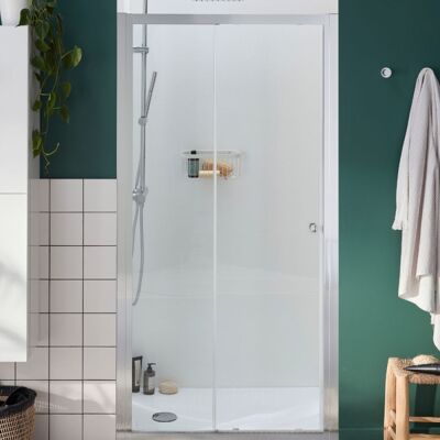 Jacob Delafon - Mampara De Ducha Serenity De 120 Cm, Puerta Corredera Reversible Instalada. Nicho Jacob Delafon - Mampara De Ducha Serenity De 120 Cm, Puerta Corredera Reversible Instalada. Nicho
