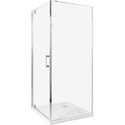 Beliani - Cabina De Ducha Cuadrada De Vidrio Templado Una Puerta Plateado 80 X 80 X 185 Cm Darli Beliani - Cabina De Ducha Cuadrada De Vidrio Templado Una Puerta Plateado 80 X 80 X 185 Cm Darli
