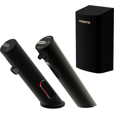 Pack De Grifo Mezclador Infrarrojo Con Válvula De Cierre + Dispensador De Jabón Infrarrojo + Secador De Manos Presto Linea Negro Mate Pack De Grifo Mezclador Infrarrojo Con Válvula De Cierre + Dispensador De Jabón Infrarrojo + Secador De Manos Presto Linea Negro Mate