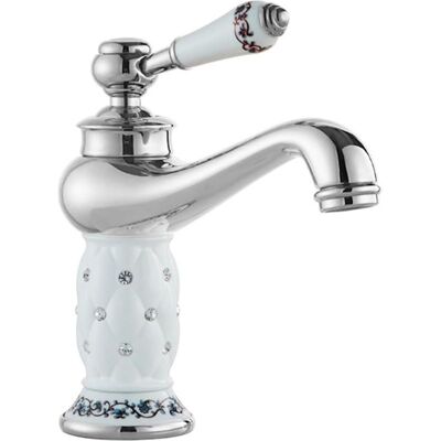 ABYSSE Grifo Monomando De Lujo Para Lavabo De Baño, Con Grifo De Agua Fría Y Caliente (plateado, Cerámico). ABYSSE Grifo Monomando De Lujo Para Lavabo De Baño, Con Grifo De Agua Fría Y Caliente (plateado, Cerámico).