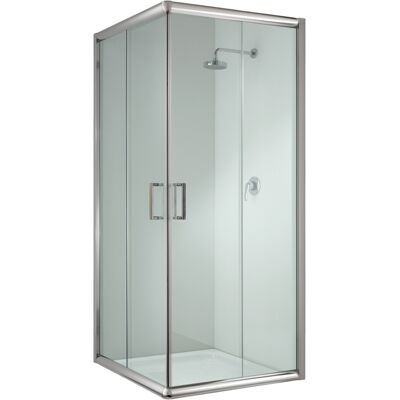 IDRALITE Mampara De Ducha Deslizante Vidrio Transparente H 185 Mod. Alabama 75x75 Cm Cuadrado IDRALITE Mampara De Ducha Deslizante Vidrio Transparente H 185 Mod. Alabama 75x75 Cm Cuadrado