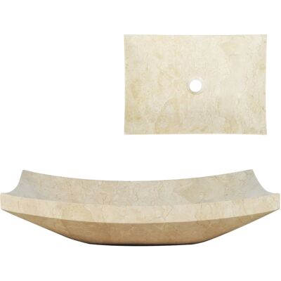 vidaXL Lavabo de Mármol Crema para Baño 50x35x12cm - Basin de Piedra Natural Rectangular vidaXL Lavabo de Mármol Crema para Baño 50x35x12cm - Basin de Piedra Natural Rectangular