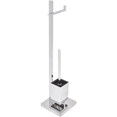 BELIANI Soporte Para Papel Higiénico Y Cepillo Acero Plateado Independiente Acabado Cromado Brillante Accesorios De Baño Modernos Ulapes BELIANI Soporte Para Papel Higiénico Y Cepillo Acero Plateado Independiente Acabado Cromado Brillante Accesorios De Baño Modernos Ulapes