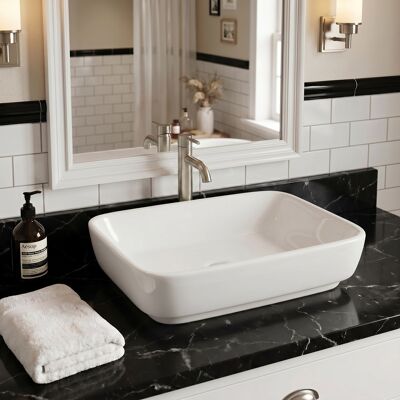 Vitra Shift Lavabo De Cerámica Sobre Encimera 55x37,5 Cm, Sin Rebosadero, Sin Orificio Para Grifería, Blanco (4399-003-0016) Vitra Shift Lavabo De Cerámica Sobre Encimera 55x37,5 Cm, Sin Rebosadero, Sin Orificio Para Grifería, Blanco (4399-003-0016)