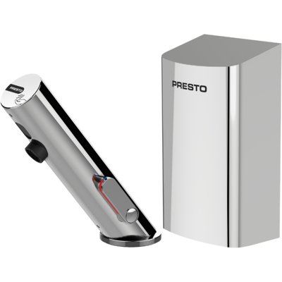 Grifo Mezclador Infrarrojo Con Llave De Paso + Secador De Manos Presto Linea, Cromado Grifo Mezclador Infrarrojo Con Llave De Paso + Secador De Manos Presto Linea, Cromado