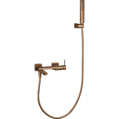 Imex - Set De Baño Y Ducha Firenze Monomando Con Agua Fría Y Caliente Rociador Cuadrado Serie Firenze Color Oro Rosa Cepillado Imex - Set De Baño Y Ducha Firenze Monomando Con Agua Fría Y Caliente Rociador Cuadrado Serie Firenze Color Oro Rosa Cepillado