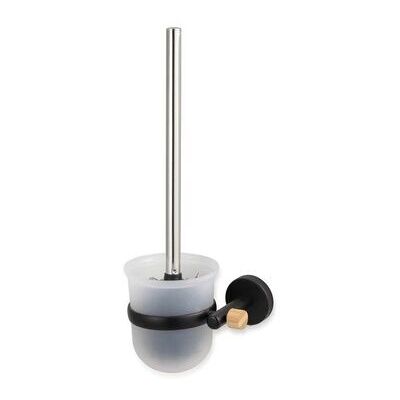 Msv - Escobillero Con Soporte De Fijación Acero Y Bambú Iana Negro Mate Msv - Escobillero Con Soporte De Fijación Acero Y Bambú Iana Negro Mate