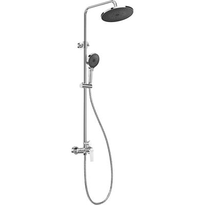 Redondo Conjunto De Ducha Con Grifo, Columna De Ducha Para Bañeras / Baños Con 10 Pulgadas Ducha De Lluvia Y 3 Funciones Ducha De Mano, Altura Ajustable 103-1390cm, Cromo - Auralum Redondo Conjunto De Ducha Con Grifo, Columna De Ducha Para Bañeras / Baños Con 10 Pulgadas Ducha De Lluvia Y 3 Funciones Ducha De Mano, Altura Ajustable 103-1390cm, Cromo - Auralum