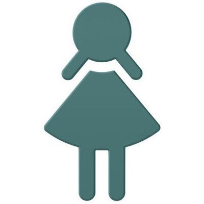 HEWI Modelo 801 Símbolo de mujer autoadhesivo - Azul agua - Adhesivo de pared HEWI Modelo 801 Símbolo de mujer autoadhesivo - Azul agua - Adhesivo de pared
