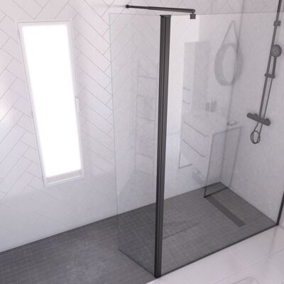 Aurlane Panel de Ducha Negro Mate 40x200cm - Cristal Templado 6mm Aurlane Panel de Ducha Negro Mate 40x200cm - Cristal Templado 6mm