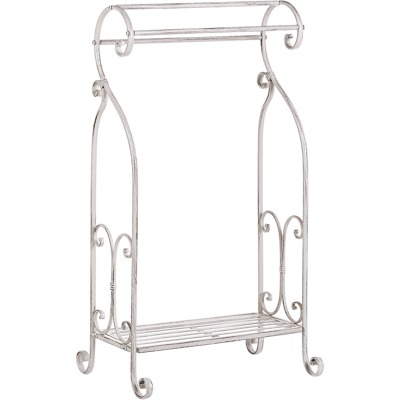 BELIANI Toallero De Metal Blanco 49 X 91 Cm Independiente Estante Baño Vintage Linares BELIANI Toallero De Metal Blanco 49 X 91 Cm Independiente Estante Baño Vintage Linares