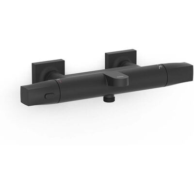 TRES 19017405NM Negro Mate Grifo Termostático Mural para Bañera y Ducha TRES 19017405NM Negro Mate Grifo Termostático Mural para Bañera y Ducha