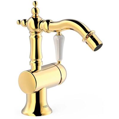 Tres - 24222001or Clasic Grifo Monomando Con Maneta Lateral Para Bidé Color Oro 24k - Ref: 24222001or Tres - 24222001or Clasic Grifo Monomando Con Maneta Lateral Para Bidé Color Oro 24k - Ref: 24222001or