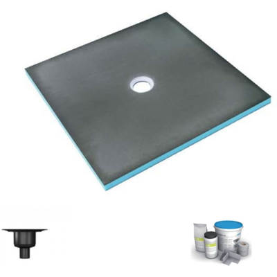 Wedi - Receveur De Douche À Carreler 150 X 150 Fundo Primo Carré Écoulement Centrée + Bonde Verticale + Kit D'Étanchéité Wedi - Receveur De Douche À Carreler 150 X 150 Fundo Primo Carré Écoulement Centrée + Bonde Verticale + Kit D'Étanchéité
