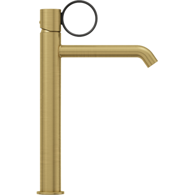 Jacob Delafon - Mezclador Alto Para Lavabo Vivienne De Latón Cepillado Con Aro Negro Mate Jacob Delafon - Mezclador Alto Para Lavabo Vivienne De Latón Cepillado Con Aro Negro Mate