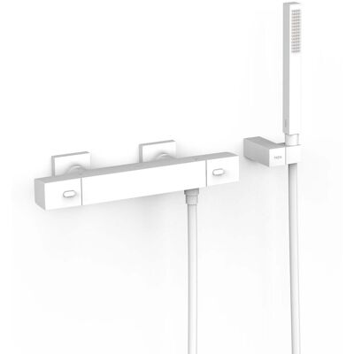 Tres - 19016469bm Over-wall Grifo Termostático Mural Over-wall Ducha Color Blanco Mate - Ref: 19016469bm Tres - 19016469bm Over-wall Grifo Termostático Mural Over-wall Ducha Color Blanco Mate - Ref: 19016469bm