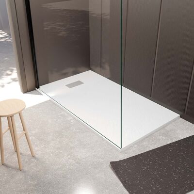 AURLANE Plato de ducha efecto piedra blanca - 80x140cm - Resistente AURLANE Plato de ducha efecto piedra blanca - 80x140cm - Resistente