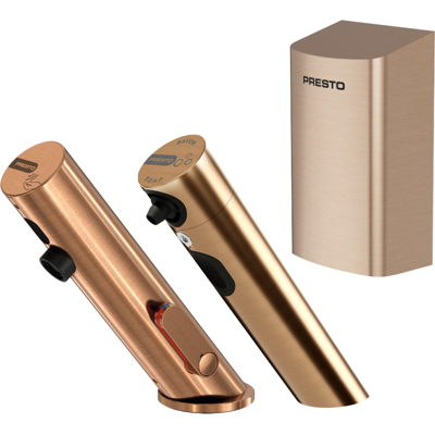Pack De Grifo Mezclador Infrarrojo Con Válvula De Cierre + Dispensador De Jabón Infrarrojo + Secador De Manos Presto Linea Cobre Cepillado Pack De Grifo Mezclador Infrarrojo Con Válvula De Cierre + Dispensador De Jabón Infrarrojo + Secador De Manos Presto Linea Cobre Cepillado