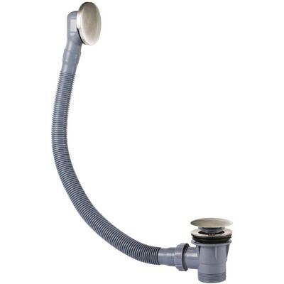 Tres - 03453420ac Complementos De Grifería Válvula De Desagüe Click-clack Con Rebosadero Para Bañera Color Acero - Ref: 03453420ac Tres - 03453420ac Complementos De Grifería Válvula De Desagüe Click-clack Con Rebosadero Para Bañera Color Acero - Ref: 03453420ac