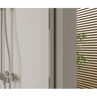 Cabina De Ducha Walk-in, Cabina De Ducha Para Cuarto De Baño - 200x100cm, Barra De Apoyo Redonda, Cromo, Con Luz Led Blanca - Bernstein Cabina De Ducha Walk-in, Cabina De Ducha Para Cuarto De Baño - 200x100cm, Barra De Apoyo Redonda, Cromo, Con Luz Led Blanca - Bernstein
