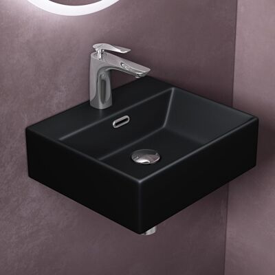 Doporro Brüssel206 - Lavabo rectangular de cerámica negro mate para baño Doporro Brüssel206 - Lavabo rectangular de cerámica negro mate para baño