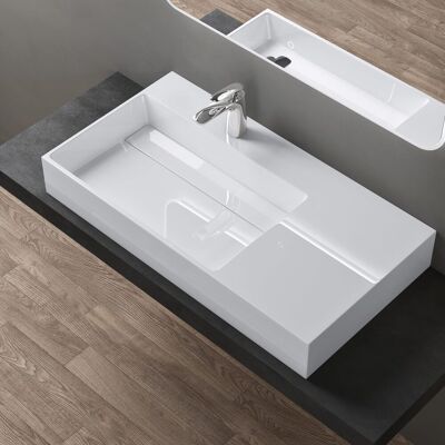 Doporro - Colossum12-left - Mármol blanco - Fregadero de baño Doporro - Colossum12-left - Mármol blanco - Fregadero de baño