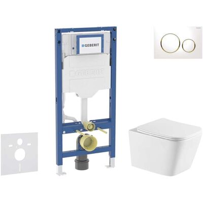 Geberit Duofix - Conjunto De Instalación Empotrada, Inodoro Arkas I Y Asiento Softclose, Pulsador Sigma20, Blanco/dorado Sani11ca31143 Geberit Duofix - Conjunto De Instalación Empotrada, Inodoro Arkas I Y Asiento Softclose, Pulsador Sigma20, Blanco/dorado Sani11ca31143