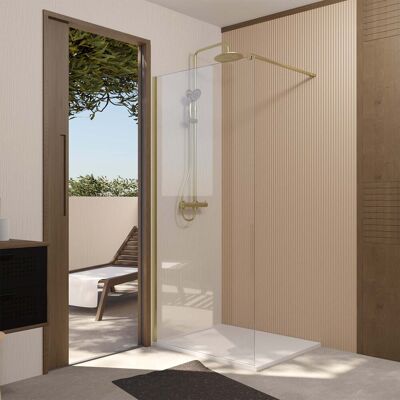 Mampara de Ducha Aurlane 90x195cm con Acabado Oro - Vidrio 5mm Mampara de Ducha Aurlane 90x195cm con Acabado Oro - Vidrio 5mm