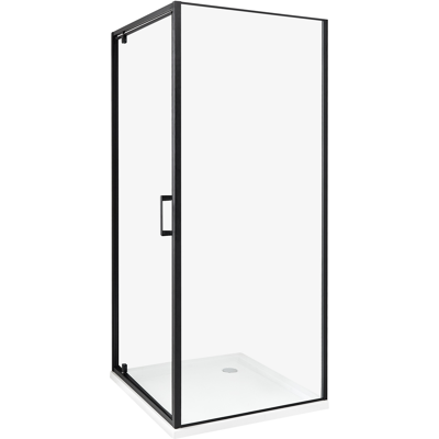 Beliani - Cabina De Ducha Cuadrada De Vidrio Templado Una Puerta Negro 80 X 80 X 185 Cm Darli Beliani - Cabina De Ducha Cuadrada De Vidrio Templado Una Puerta Negro 80 X 80 X 185 Cm Darli