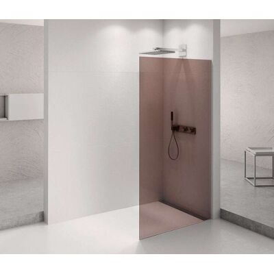 Polysan Architex - Parete Doccia Walk-in, 96x210 Cm, Cromo/vetro Marron Axc100mr Polysan Architex - Parete Doccia Walk-in, 96x210 Cm, Cromo/vetro Marron Axc100mr