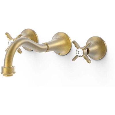 Tres - 24215101lm Clasic Grifo Bimando Empotrado Para Lavabo Color Latón Viejo Mate - Ref: 24215101lm Tres - 24215101lm Clasic Grifo Bimando Empotrado Para Lavabo Color Latón Viejo Mate - Ref: 24215101lm