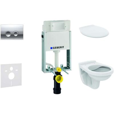 Geberit Kombifix - Conjunto De Módulo De Instalación, Inodoro Alpha Con Asiento, Pulsador De Descarga Delta21, Cromo Brillante 110.100.00.1 Nr2 Geberit Kombifix - Conjunto De Módulo De Instalación, Inodoro Alpha Con Asiento, Pulsador De Descarga Delta21, Cromo Brillante 110.100.00.1 Nr2