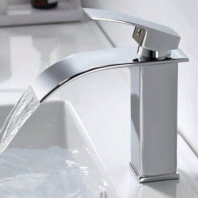 OEM Grifo De Baño Moderno Con Cascada, Mezclador De Lavabo De Diseño Elegante, Grifo Mezclador De Latón, Agua Caliente Y Fría Disponible, Acabado Cromado G 3/8, Mezclador De Lavabo Sin Desagüe Emergente. OEM Grifo De Baño Moderno Con Cascada, Mezclador De Lavabo De Diseño Elegante, Grifo Mezclador De Latón, Agua Caliente Y Fría Disponible, Acabado Cromado G 3/8, Mezclador De Lavabo Sin Desagüe Emergente.