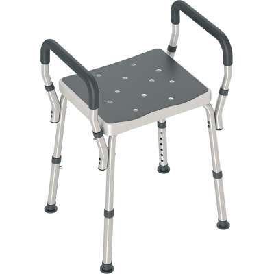 JHY DESIGN Sgabello Da Doccia Per Anziani E Disabili Con Braccioli, Altezza Regolabile, Piedini Antiscivolo, Grigio JHY DESIGN Sgabello Da Doccia Per Anziani E Disabili Con Braccioli, Altezza Regolabile, Piedini Antiscivolo, Grigio