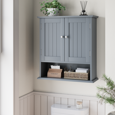 JHY DESIGN Armario De Baño, Estante De Pared Para Baño Con 2 Puertas Y Estantes Abiertos, Estante De Pared Para Inodoro, Botiquín JHY DESIGN Armario De Baño, Estante De Pared Para Baño Con 2 Puertas Y Estantes Abiertos, Estante De Pared Para Inodoro, Botiquín