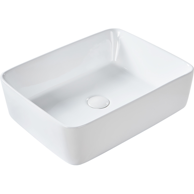 Beliani - Lavabo De Encimera Baño Cerámica Rectangular Blanco Brillante 49 X 38 Cm Travesia Beliani - Lavabo De Encimera Baño Cerámica Rectangular Blanco Brillante 49 X 38 Cm Travesia