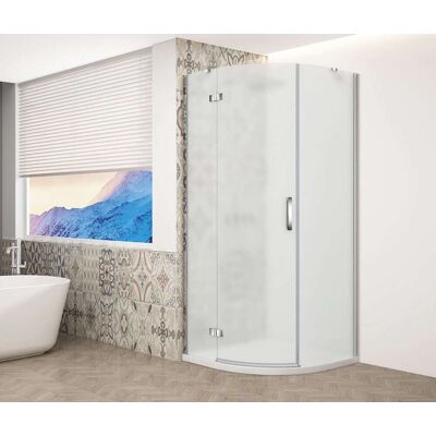 Gelco Trinity - Box Doccia Semicircolare 90x90 Cm, Sinistra, Vetro Satinato/cromo Gt6590ml-ch Gelco Trinity - Box Doccia Semicircolare 90x90 Cm, Sinistra, Vetro Satinato/cromo Gt6590ml-ch