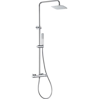 Imex - Conjunto De Ducha Firenze Monomando Con Agua Fría Y Caliente Rociador Cuadrado Ducha De Lluvia Serie Firenze Color Cromado Imex - Conjunto De Ducha Firenze Monomando Con Agua Fría Y Caliente Rociador Cuadrado Ducha De Lluvia Serie Firenze Color Cromado