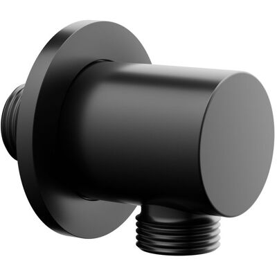 Bernstein Codo de pared redondo - Manguera de ducha de latón - Negro mate Bernstein Codo de pared redondo - Manguera de ducha de latón - Negro mate