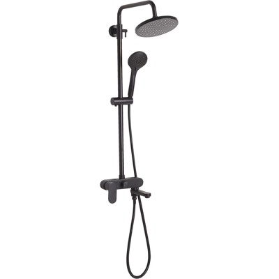 BELIANI Juego De Ducha De Latón Negro Función De Lluvia Acabado Brillante Moderno Glamour Gurara BELIANI Juego De Ducha De Latón Negro Función De Lluvia Acabado Brillante Moderno Glamour Gurara