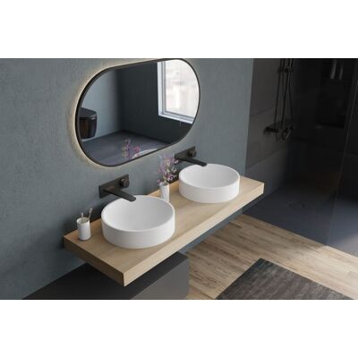 Bernstein - Lavabo De Pedestal Redondo Lavabo Mineral Fundido Baño - Nt8565 - Diametro 40cm Blanco Mate, Con Desagüe, Sin Tapa Blanco Mate, Con Desagüe, Sin Adicional Abertura Bernstein - Lavabo De Pedestal Redondo Lavabo Mineral Fundido Baño - Nt8565 - Diametro 40cm Blanco Mate, Con Desagüe, Sin Tapa Blanco Mate, Con Desagüe, Sin Adicional Abertura