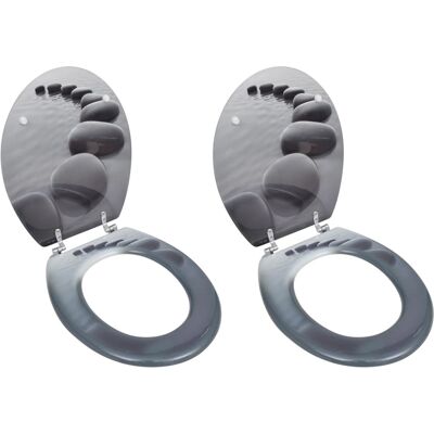 Asiento de inodoro gris vidaXL - Asiento de inodoro Asiento de inodoro gris vidaXL - Asiento de inodoro