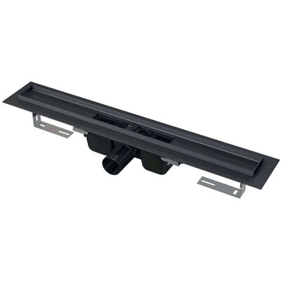 Alcaplast Alca - Canaleta De Ducha 95 Cm, Con Borde Para Rejilla Perforada, Negro Mate Apz1black-950 Alcaplast Alca - Canaleta De Ducha 95 Cm, Con Borde Para Rejilla Perforada, Negro Mate Apz1black-950
