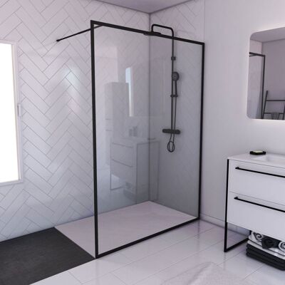 AURLANE Marco negro 140x200cm Mampara y plato de ducha 140x80cm AURLANE Marco negro 140x200cm Mampara y plato de ducha 140x80cm