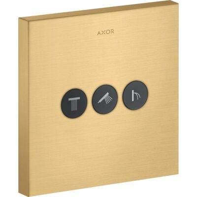 Hansgrohe Axor Starck ShowerSelect Válvula Cuadrada - 3 Consumidores - Oro Cepillado Hansgrohe Axor Starck ShowerSelect Válvula Cuadrada - 3 Consumidores - Oro Cepillado